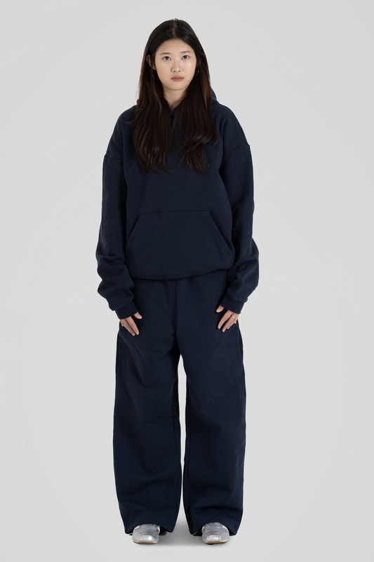 350 GSM 'Dark Navy' Fleece Hoodie