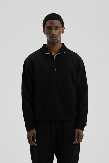 600 GSM 'Black' Quarter Zip Sweatshirt