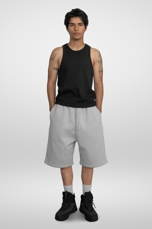 'Heather Grey' Baggy Sweat Shorts