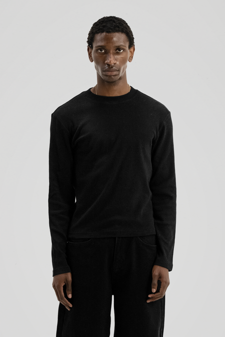 'Tandem' Black Ribbed Long sleeve