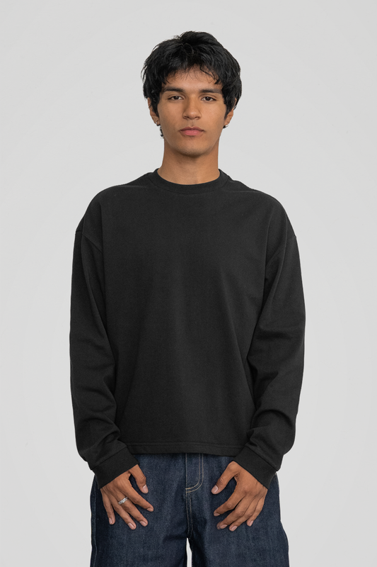 300 GSM 'Black' Long Sleeve Tee