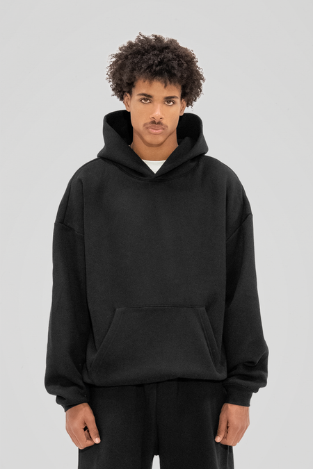350 GSM 'Black' Fleece Hoodie