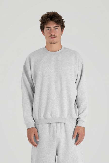 350 GSM 'Heather Grey' Fleece Crewneck