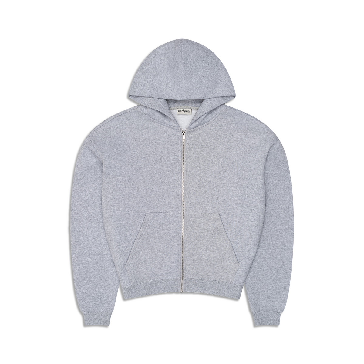 600 GSM 'Heather Grey' Zip-Up Hoodie