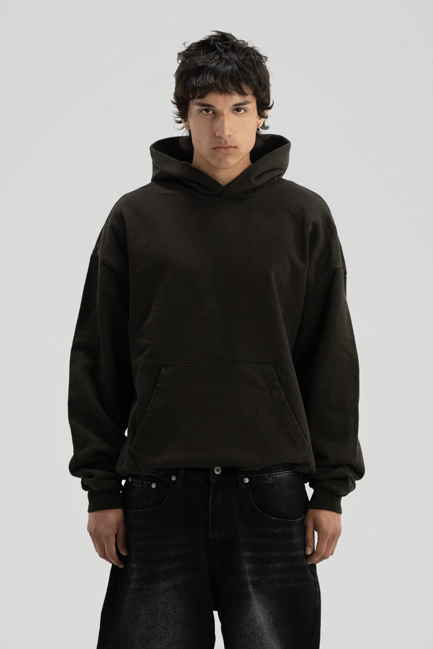600 GSM 'Ash Black' Core Hoodie