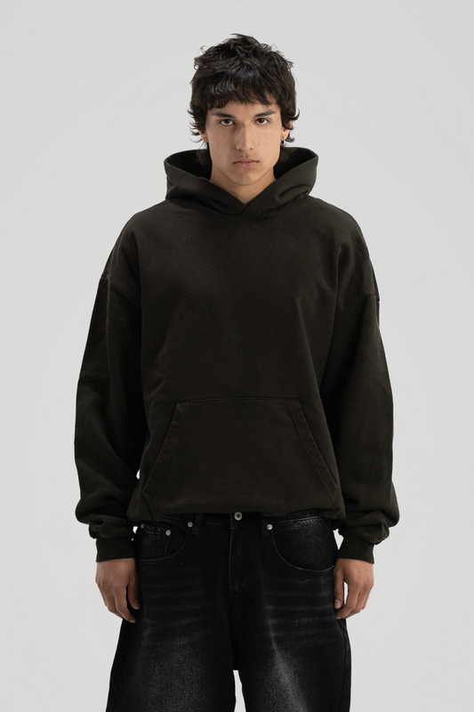 600 GSM 'Vintage Black' Core Hoodie