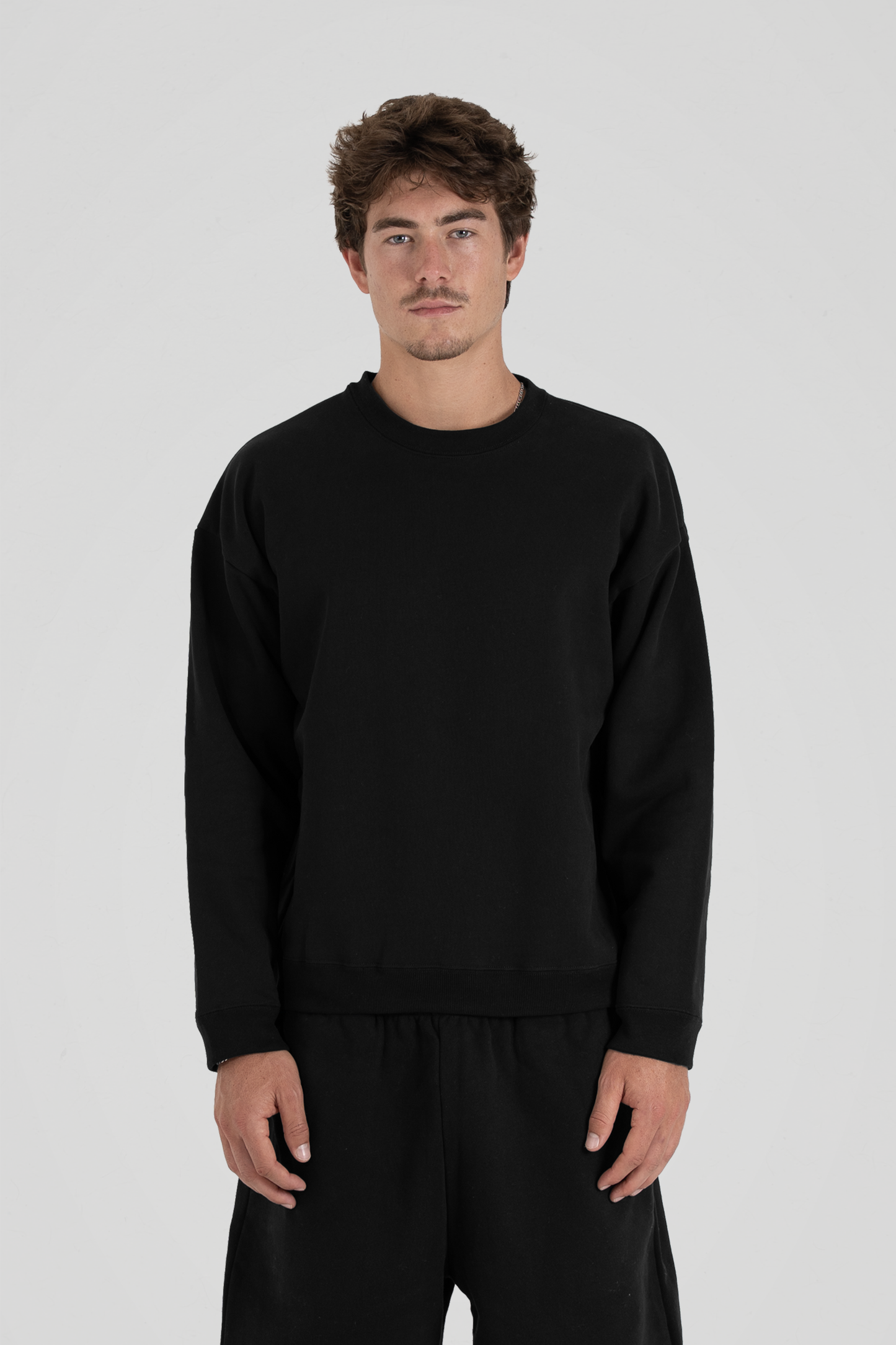 600 GSM 'Black' Fleece Crewneck