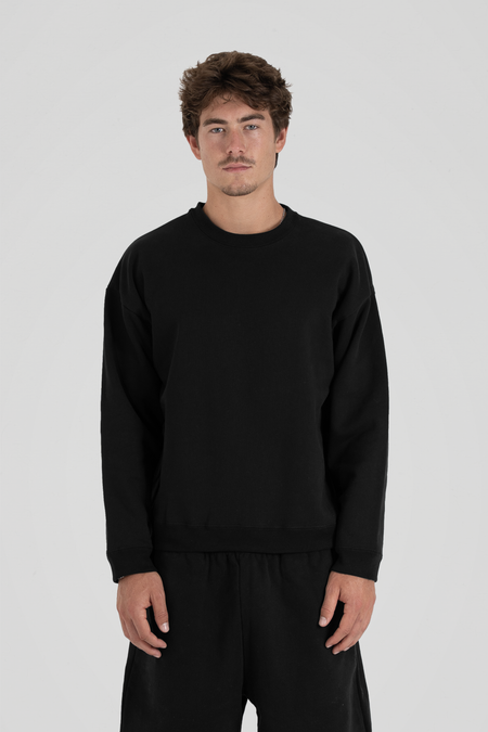 600 GSM 'Black' Fleece Crewneck