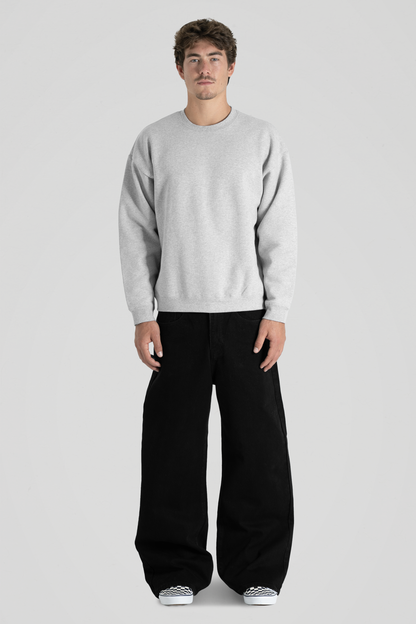 600 GSM 'Heather Grey' Fleece Crewneck
