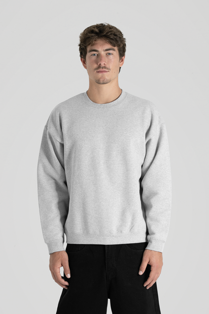 600 GSM 'Heather Grey' Fleece Crewneck