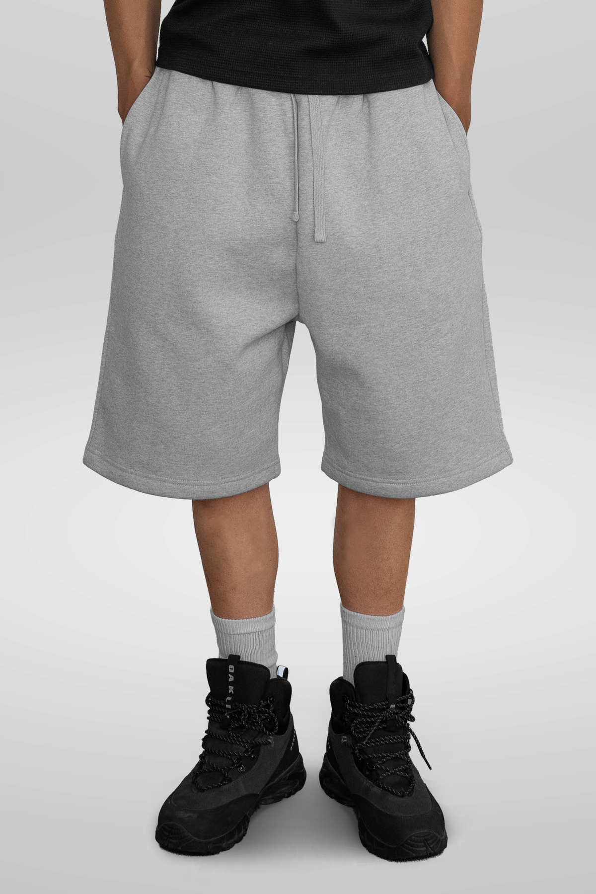 'Heather Grey' Baggy Sweat Shorts