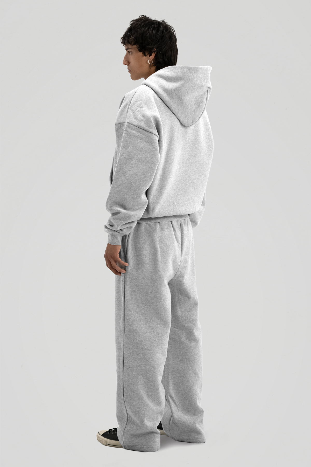 600 GSM 'Heather Grey' Zip-Up Hoodie