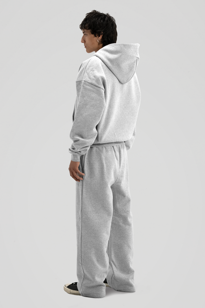 600 GSM 'Heather Grey' Zip-Up Hoodie