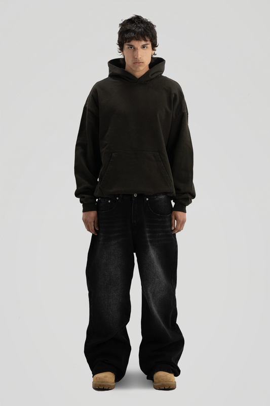 600 GSM 'Vintage Black' Core Hoodie