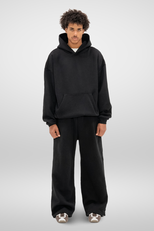 350 GSM 'Black' Fleece Hoodie
