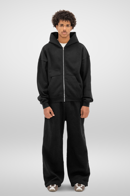 350 GSM 'Black' Zip-Up Hoodie
