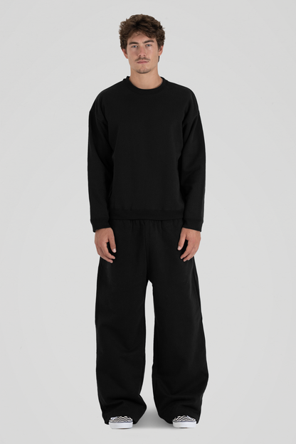 600 GSM 'Black' Fleece Crewneck