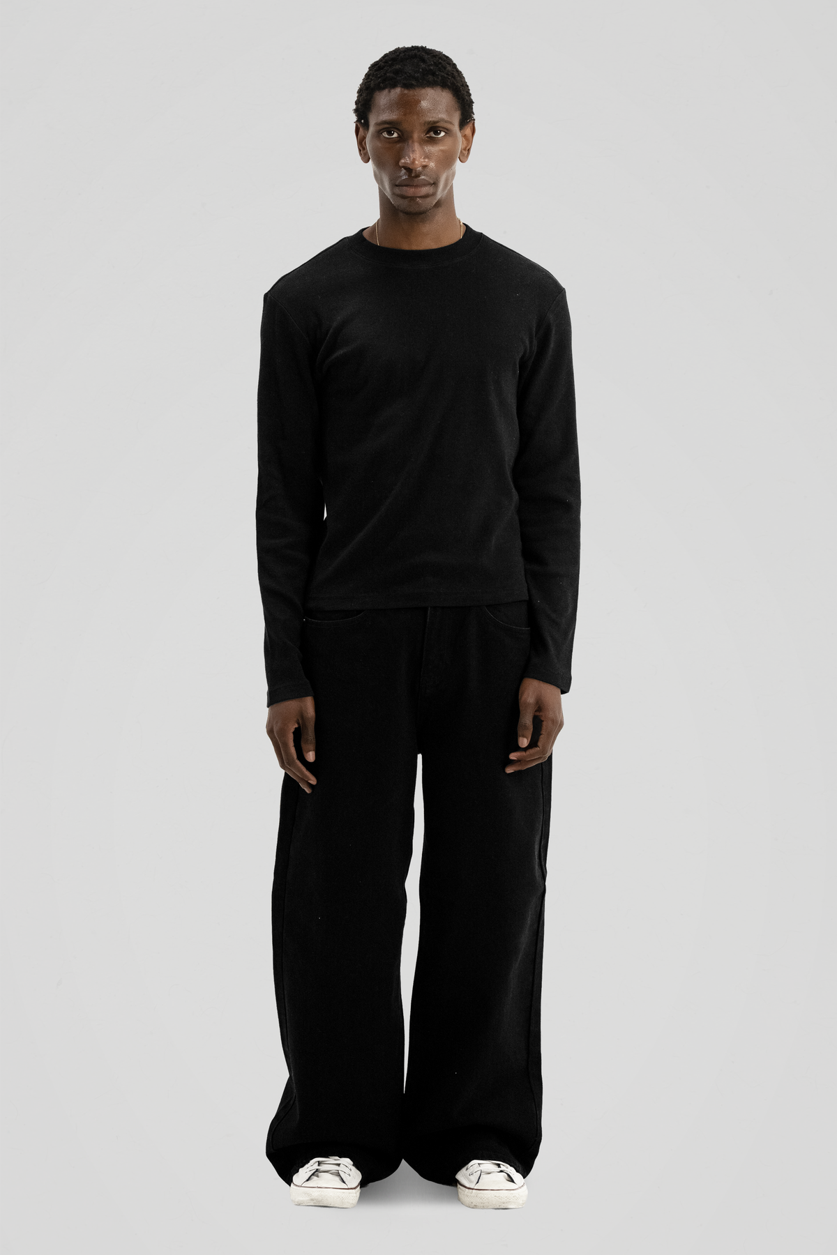 'Tandem' Black Ribbed Long sleeve