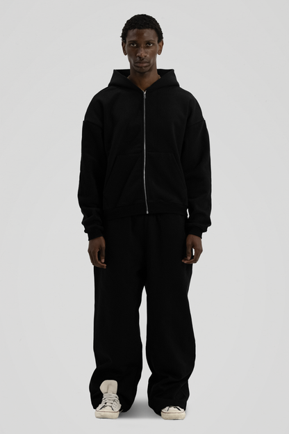 600 GSM 'Black' Zip-Up Hoodie
