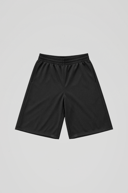 Black Baggy Mesh Shorts