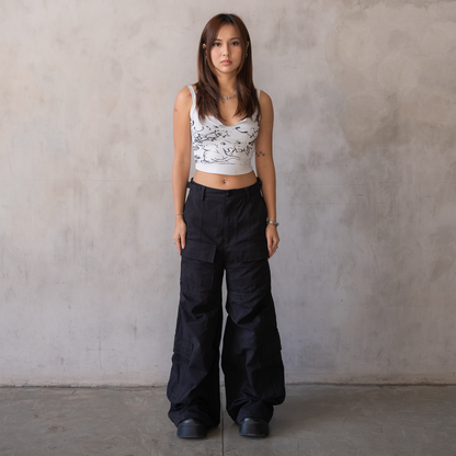 'Payload' Flared Cargos (Black)