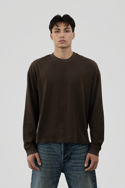 300 GSM 'Coffee' Long Sleeve Tee