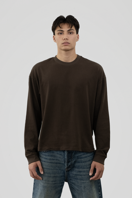 300 GSM 'Coffee' Long Sleeve Tee