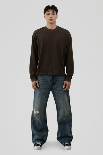 300 GSM 'Coffee' Long Sleeve Tee
