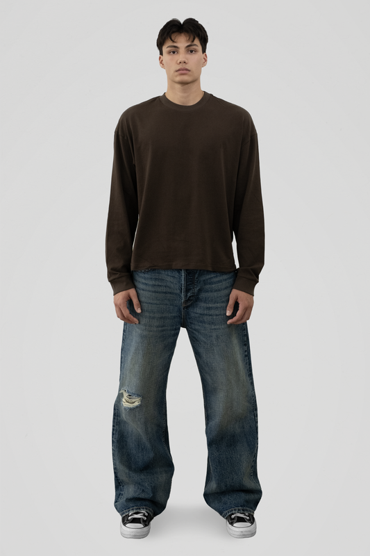 300 GSM 'Coffee' Long Sleeve Tee