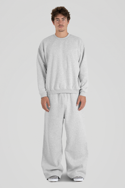 350 GSM 'Heather Grey' Fleece Crewneck