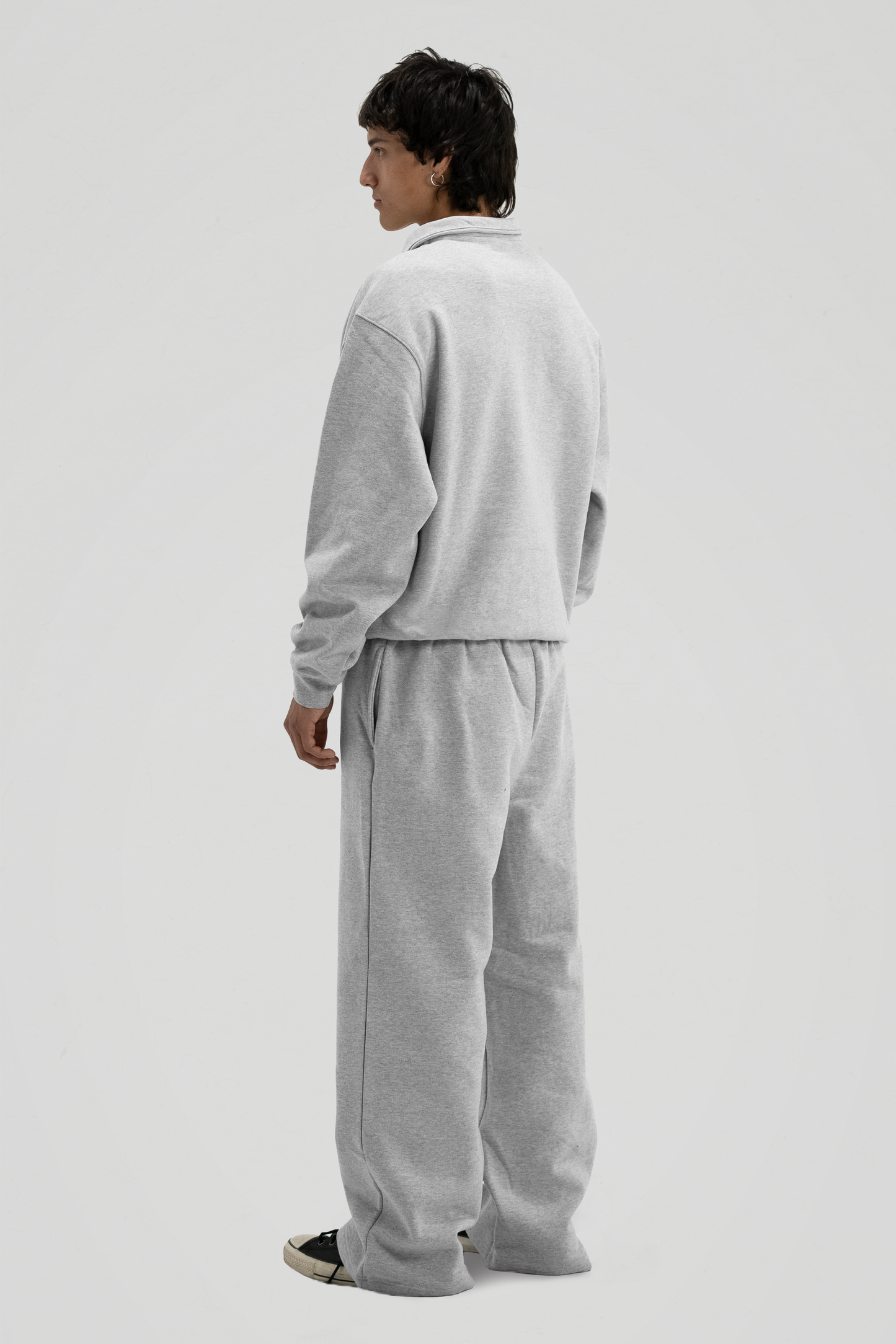 600 GSM 'Heather Grey' Quarter Zip Sweatshirt
