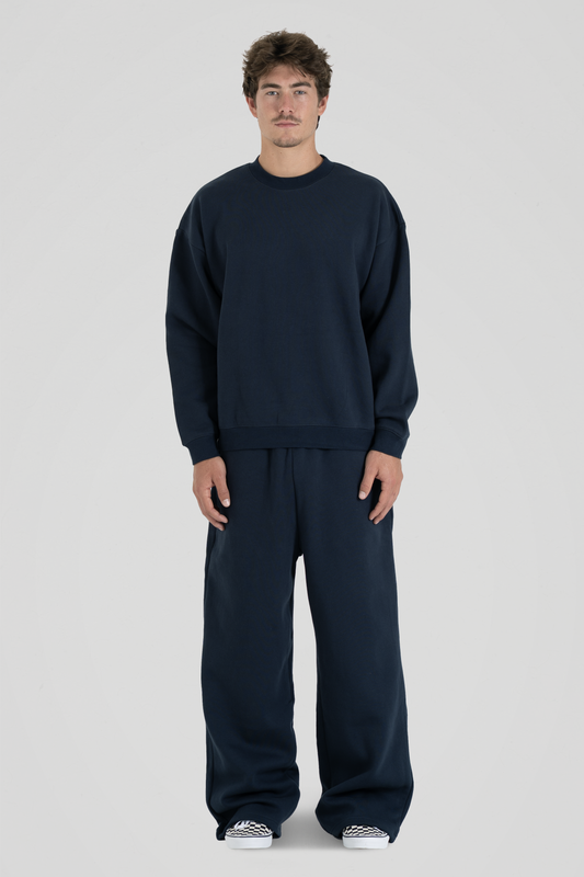 350 GSM 'Dark Navy' Fleece Crewneck