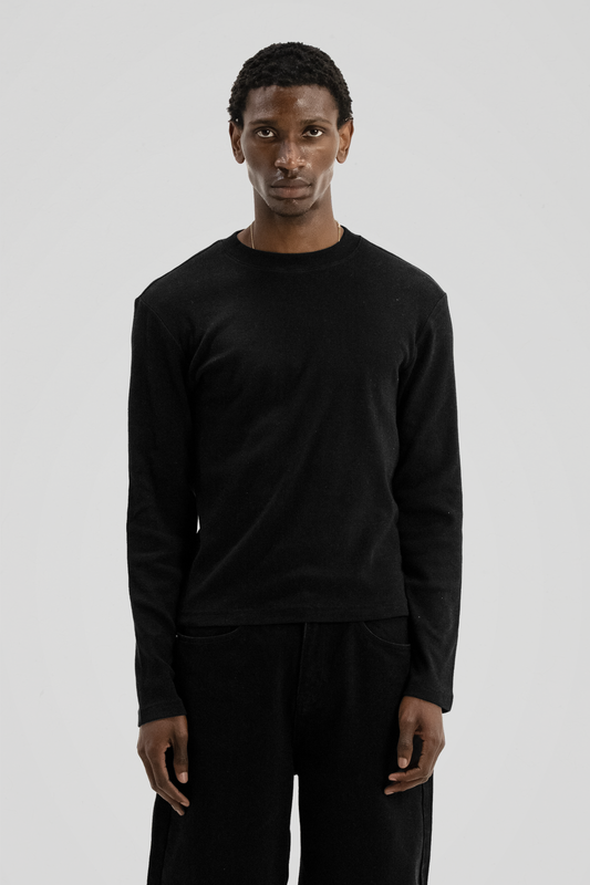 'Tandem' Black Ribbed Long sleeve