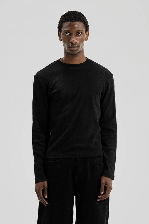 'Tandem' Black Ribbed Long sleeve