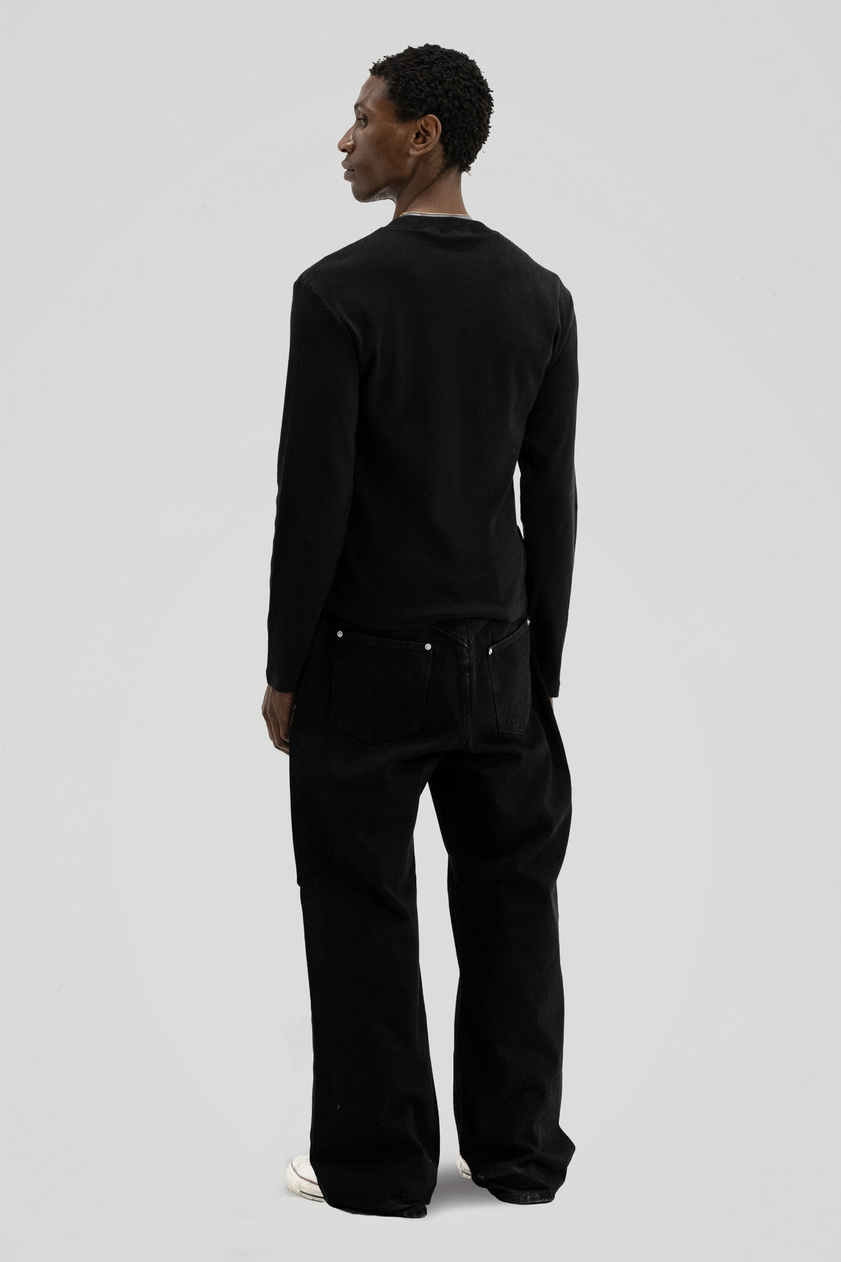 'Tandem' Black Ribbed Long sleeve