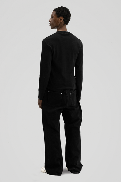 'Tandem' Black Ribbed Long sleeve